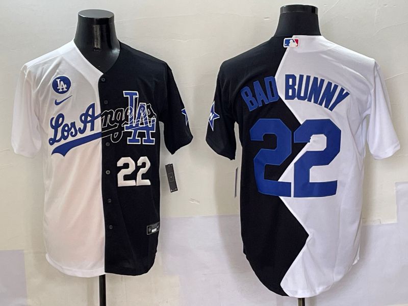 Men Los Angeles Dodgers #22 Bad bunny Black White Game Nike 2025 MLB Jersey style 6->los angeles dodgers->MLB Jersey